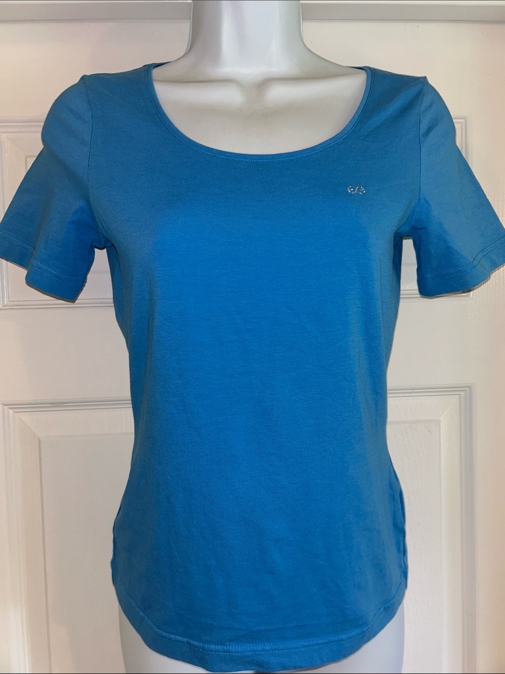 Escada Bright Teal Scoop Neck Short Sleeve Tee